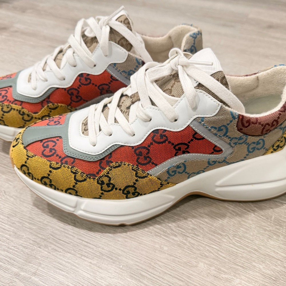 Gucci Multicolor GG Canvas Chunky Lace-Up Sneakers - Picture 2 of 4